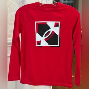 Under Armour Kids Graphic Red Long Sleeve Tee